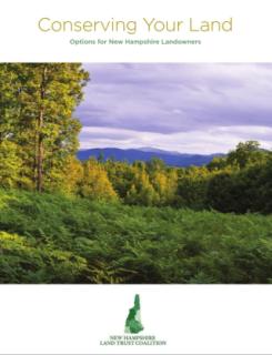 The cover of a book called "Conserving Your Land: Options for New Hampshire Landowners", by the NH Land Trust Coalition