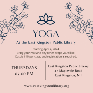 Yoga at East Kingston Public Library, Thursdays at 7pm