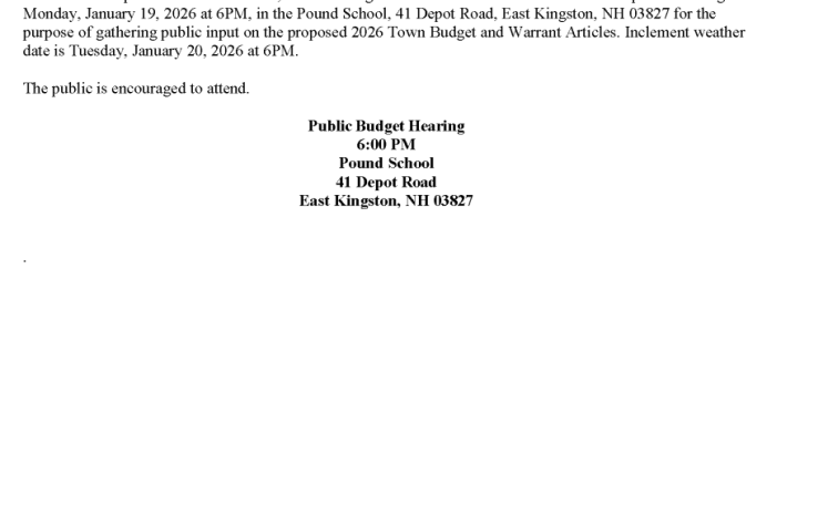 2026 Public Budget Hearing